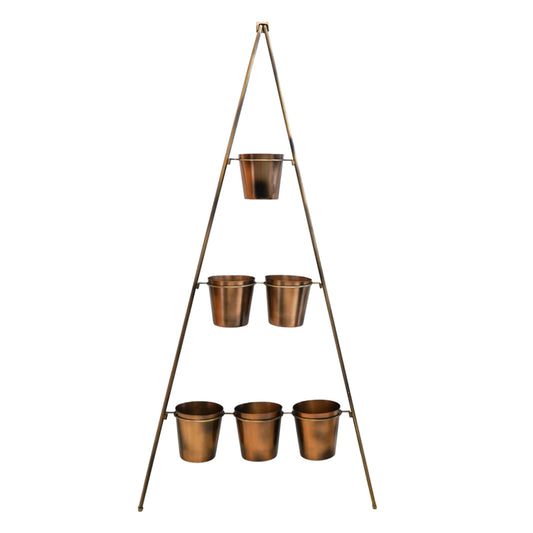 Modern Vertical Plant Stand | Gold Bronze | Pots & Planters