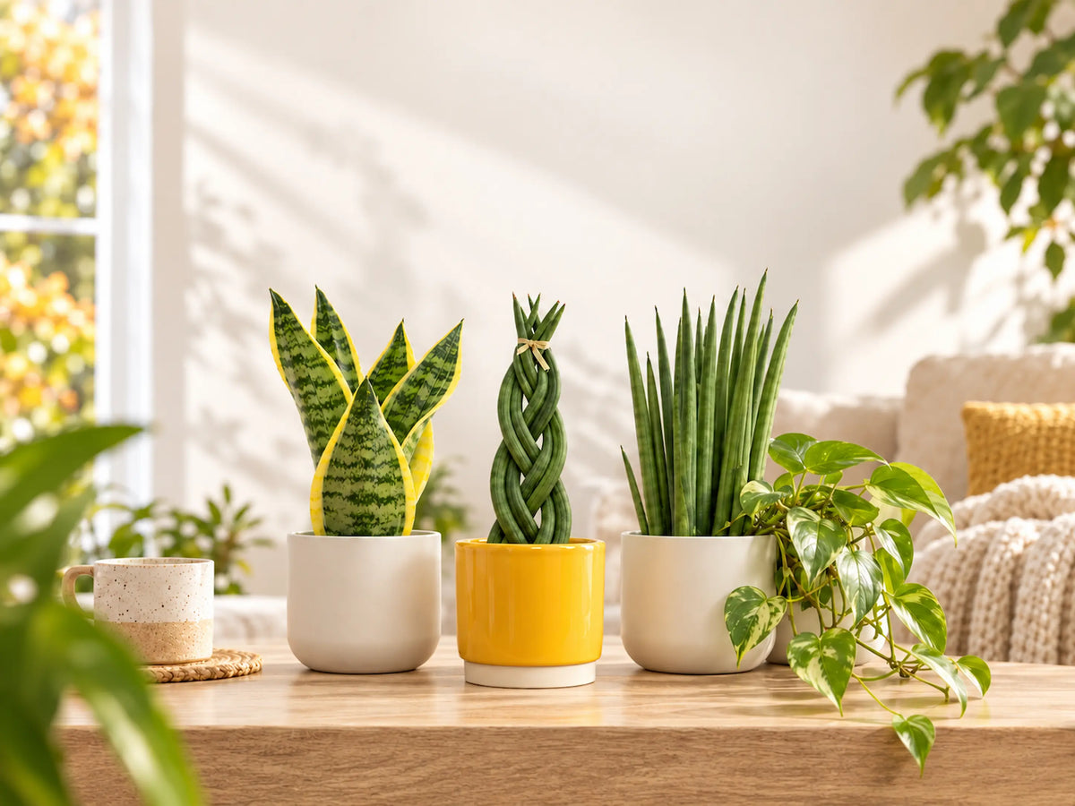 Indoor plants with perfectly matched pots
