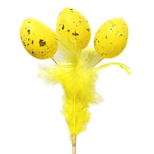 Yellow Egg Trio | Decorative Plant Pot Accessory | Gardening Accessories