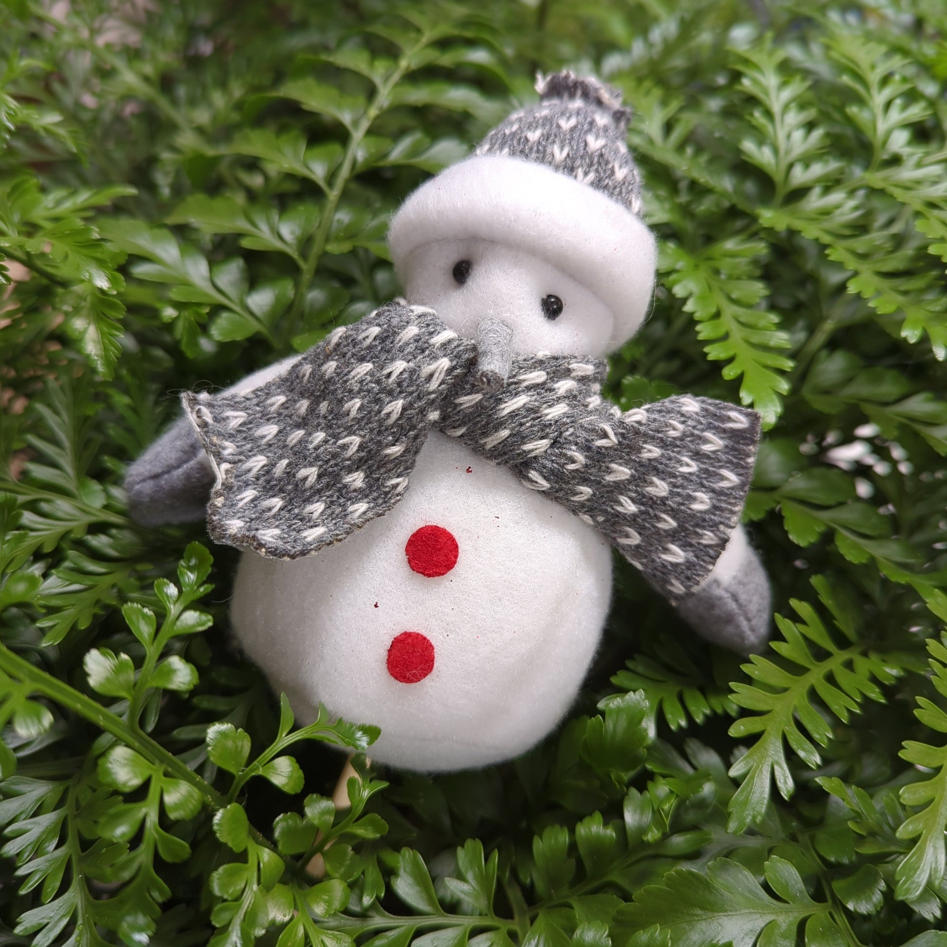 Plush Snowman | Decorative Plant Pot Accessory