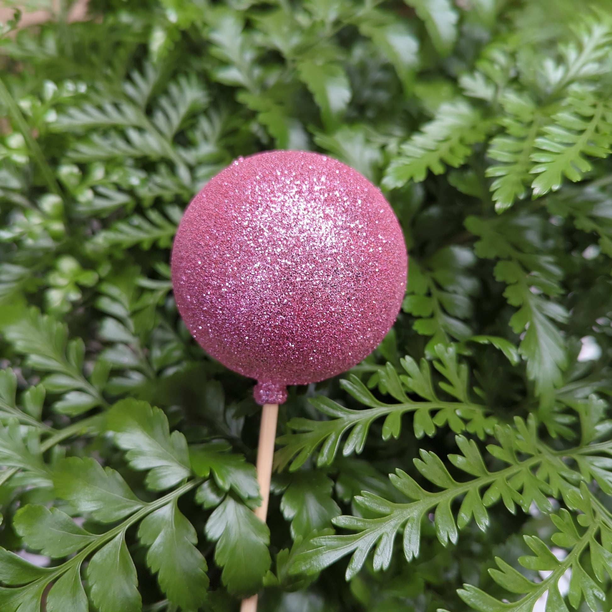 Pink Glitzy Bauble - Decorative Plant Pot Accessory