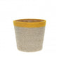 Hessian Lined Pot | Yellow Stripe