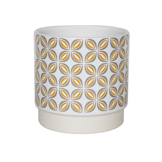 Retro Geometric Pot | Mustard | Pots & Planters