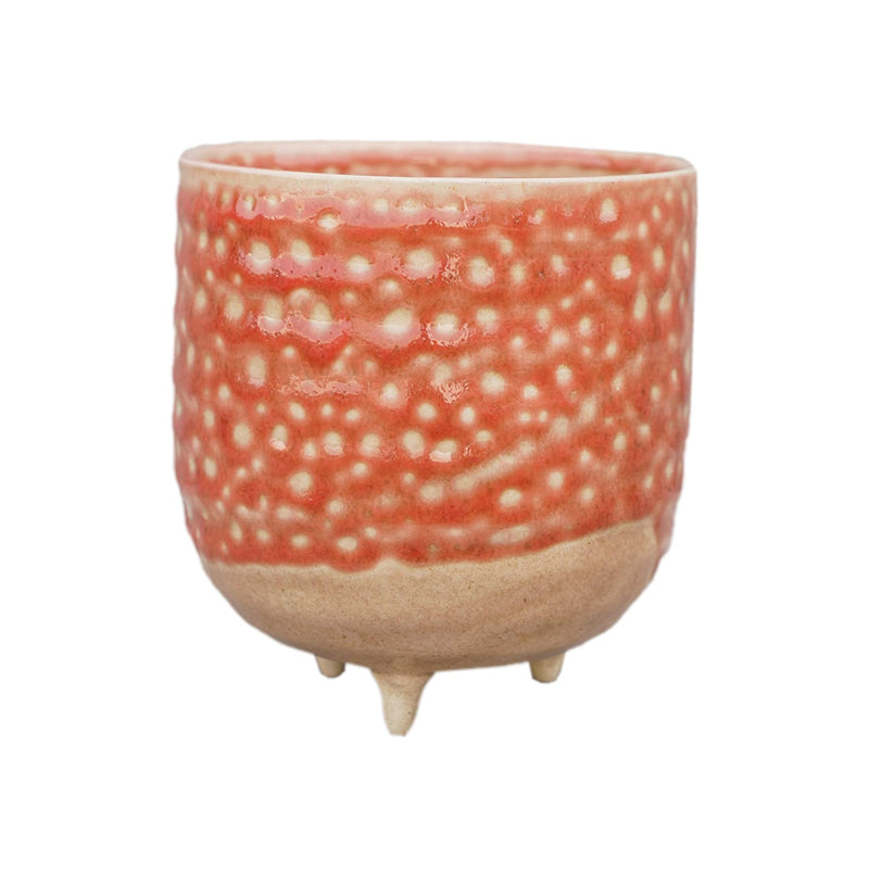 Titan Glaze Pot With Feet | Orange