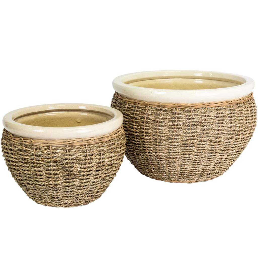 Luxury Seagrass Nested Plant Pot